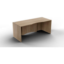 Ryker Curved Desk Shell with Lam Mod, 71"W x 30"D x 29-1/2"H, Aged Oak
