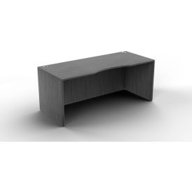 Curved Desk Shell with Lam Mod, 71"W x 30"D x 29-1/2"H, Dove Oak