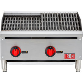 24" Countertop Radiant Charbroiler, Natural Gas, Stainless Steel, 2 Burners