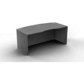 Ryker Curved Desk Shell with Lam Step Mod, 71''W x 30/36''D x 29-1/2''H, Dove Oak
