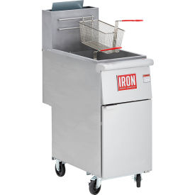 Iron Range Gas Fryer, 3 Tube, 40 lb Oil Capacity, 90000 BTU, Natural Gas, Stainless Steel