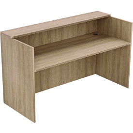 Ryker Reception Desk Shell with Transaction Top, Rectangle, 71"W X 30"D X 41"H, Aged Oak