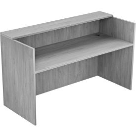 Ryker Reception Desk Shell with Transaction Top, Rectangle, 71"W X 30"D X 41"H, Dove Oak