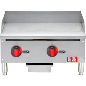 24" Countertop Griddle, Manual Control, Stainless Steel, 2 Burners, 60000 BTU