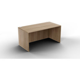 Ryker Straight Desk Shell with Laminate Mod, 60"W x 30"D x 29-1/2"H, Aged Oak