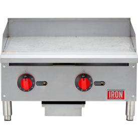 24" Countertop Griddle, Thermostatic Control, Stainless Steel, 2 Burners, 60000 BTU