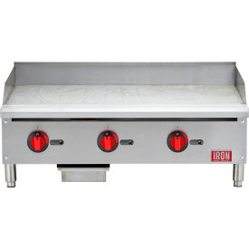 36" Countertop Griddle, Manual Control, Stainless Steel, 3 Burners, 90000 BTU