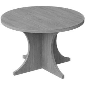Ryker 36" Round Table, Curved Base, Dove Oak