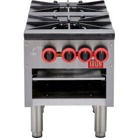 18'' Floor Stock Pot Restaurant Range, 2 Burner, 6 Rings/4 Valves, 160000 BTU, Silver