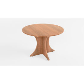 Ryker 42" Round Table, Curved Base, Aged Oak