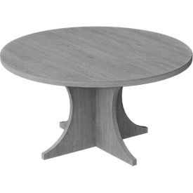 Ryker 42" Round Table, Curved Base, Dove Oak