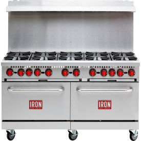 60" Gas Restaurant Range, 10 Burner, 360000 BTU, Silver