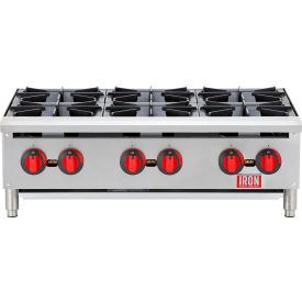 36" Countertop Hot Plate, 6 Burner, 140000 BTU
