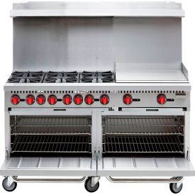 60" Restaurant Range with 24" Griddle, 6 Burner, 280000 BTU, Silver
