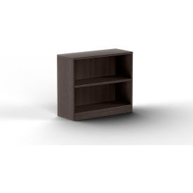 2 Shelf Bookcase, 35-1/2"W x 11"D x 30"H, Timber Oak