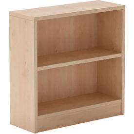2 Shelf Bookcase, 35-1/2"W x 11"D x 30"H, Warm Birch