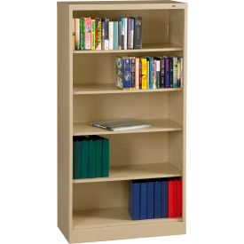 Welded Bookcase, 36"W x 18"D x 72"H, 5 Openings, Sand