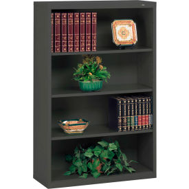 Welded Bookcase, 34-1/2"W x 13-1/2"D x 52"H, 4 Openings, Medium Gray