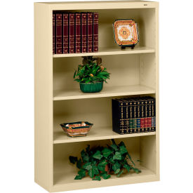 Welded Bookcase, 34-1/2"W x 13-1/2"D x 52"H, 4 Openings, Sand