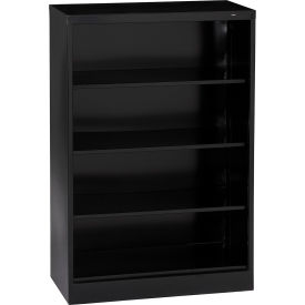Welded Bookcase, 36"W x 18"D x 55"H, 4 Openings, Black