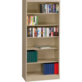 Welded Bookcase, 36"W x 18"D x 84"H, 6 Openings, Sand