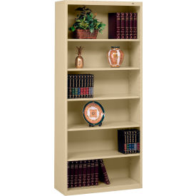Welded Bookcase, 34-1/2"W x 13-1/2"D x 78"H, 6 Openings, Sand