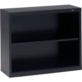 Welded Bookcase, 34-1/2"W x 13-1/2"D x 28"H, 2 Openings, Black