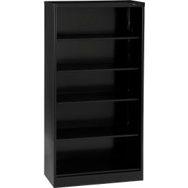 Welded Bookcase, 36"W x 18"D x 72"H, 5 Openings, Black