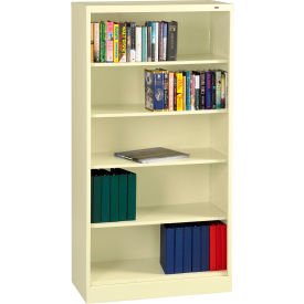 Welded Bookcase, 36"W x 18"D x 72"H, 5 Openings, Champagne/Putty