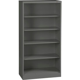 Welded Bookcase, 36"W x 18"D x 72"H, 5 Openings, Medium Gray