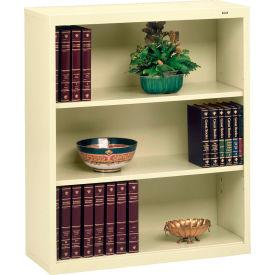 Welded Bookcase, 34-1/2"W x 13-1/2"D x 40"H, 3 Openings, Champagne/Putty