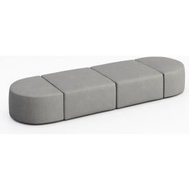 Conversa 4 Person Modular Seating, Dillon Steel Vinyl