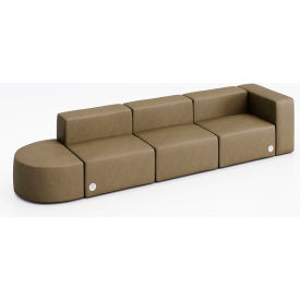 Conversa 4 Person Sofa with Power Outlet, Dillon Safari Vinyl