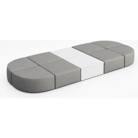 Conversa 8 Person Modular Seating with White Occasional Table, Dillon Steel Vinyl