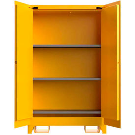 Strong Hold® Flammable Safety Cabinet, Manual Close, 45 Gallon Cap., 43"W x 18"D x 70"H, Yellow