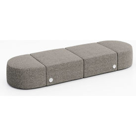 Conversa 4 Person Modular Seating with Power Outlet, Connelly Dove Fabric