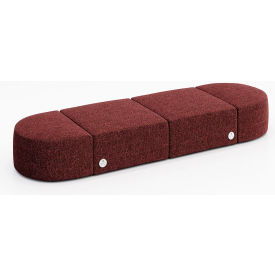 Conversa 4 Person Modular Seating with Power Outlet, Connelly Firefinch Fabric