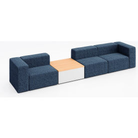 Conversa 3 Person Sofa with Natural Occasional Table, Connelly Blue Jay Fabric