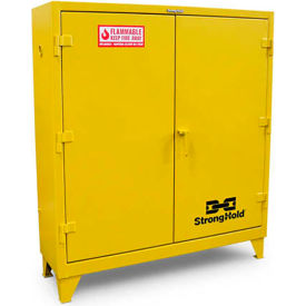 Flammable Safety Cabinet, Manual Close, 60 Gallon Cap., 58"W x 18"D x 66"H, Yellow