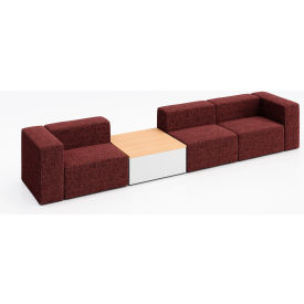 Conversa 3 Person Sofa with Natural Occasional Table, Connelly Firefinch Fabric