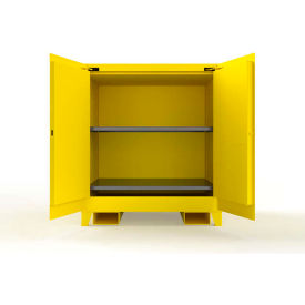 Flammable Safety Cabinet, Self Close, 60 Gallon Cap., 43"W x 34"D x 49"H, Yellow