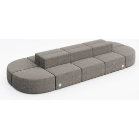 Conversa 10 Person Modular Seating with Power Outlet, Connelly Dove Fabric