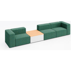 Conversa 3 Person Sofa with Natural Occasional Table, Connelly Peacock Fabric