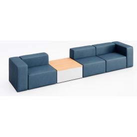 Conversa 3 Person Sofa with Natural Occasional Table, Dillon Ocean Vinyl