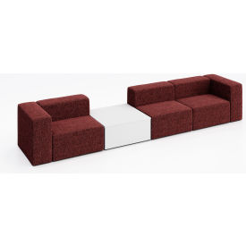 Conversa 3 Person Sofa with White Occasional Table, Connelly Firefinch Fabric
