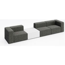 Conversa 3 Person Sofa with White Occasional Table, Connelly Owl Fabric