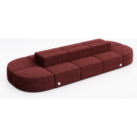 Conversa 10 Person Modular Seating with Power Outlet, Connelly Firefinch Fabric