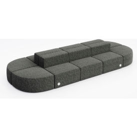 Conversa 10 Person Modular Seating with Power Outlet, Connelly Owl Fabric