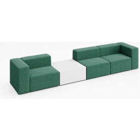 Conversa 3 Person Sofa with White Occasional Table, Connelly Peacock Fabric