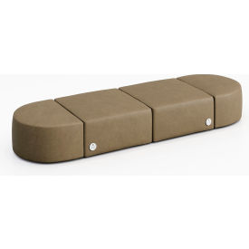 Conversa 4 Person Modular Seating with Power Outlet, Dillon Safari Vinyl